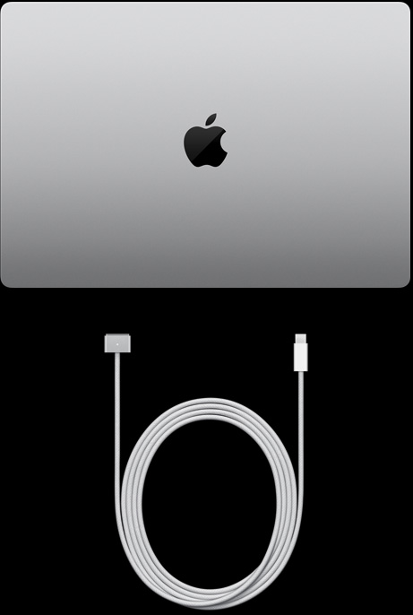 16palcový MacBook Pro, USB‑C / MagSafe 3 kabel a 140W USB‑C napájecí adaptér