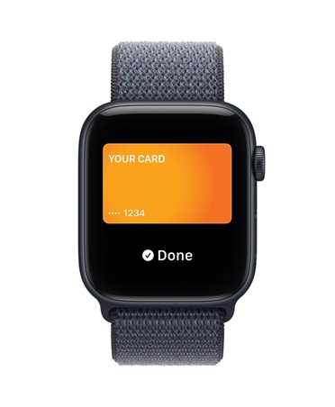 Apple Watch SE 3, κάσα από αλουμίνιο, χρώμα μαύρο του μεσονυκτίου, Apple Pay στο Apple Wallet, εξωτερική δεξιά πλαϊνή όψη, Digital Crown, λουράκι, Sport Loop, χρώμα μπλε της άγκυρας