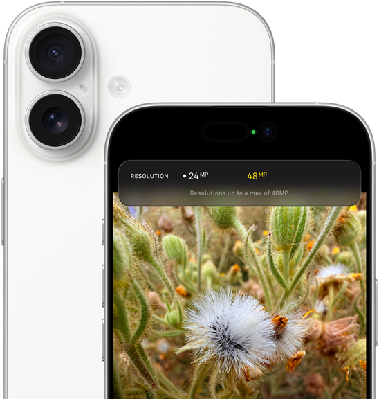 iPhone 17, zadná vonkajšia strana, zaoblené rohy, sústava kamier Dual Fusion v ľavom hornom rohu, biela farba, predná vonkajšia strana, Dynamic Island, zaoblené rohy